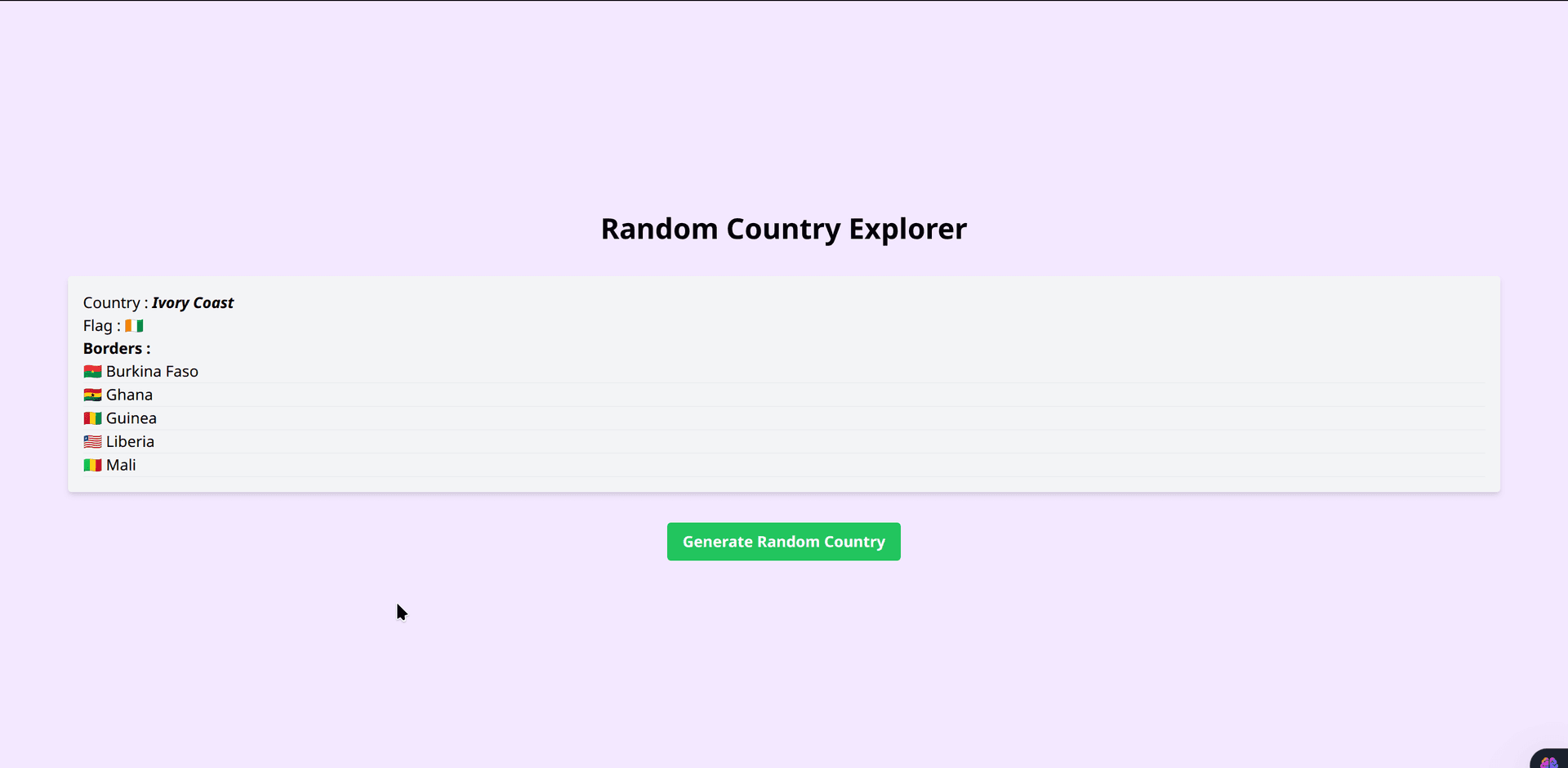 Random Country Explorer